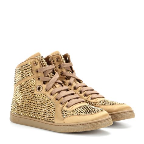 gucci metallic high top sneakers|gucci high top women sneakers.